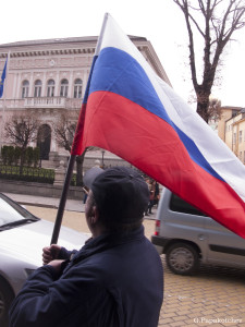 Russian flags in  Sofia 2  030314